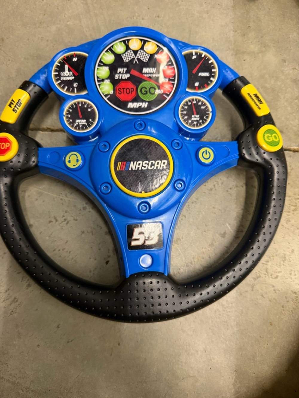 Nascar Blue and Black Kids Steering Wheel Toy w RACING SOUNDS ‎  tested Works